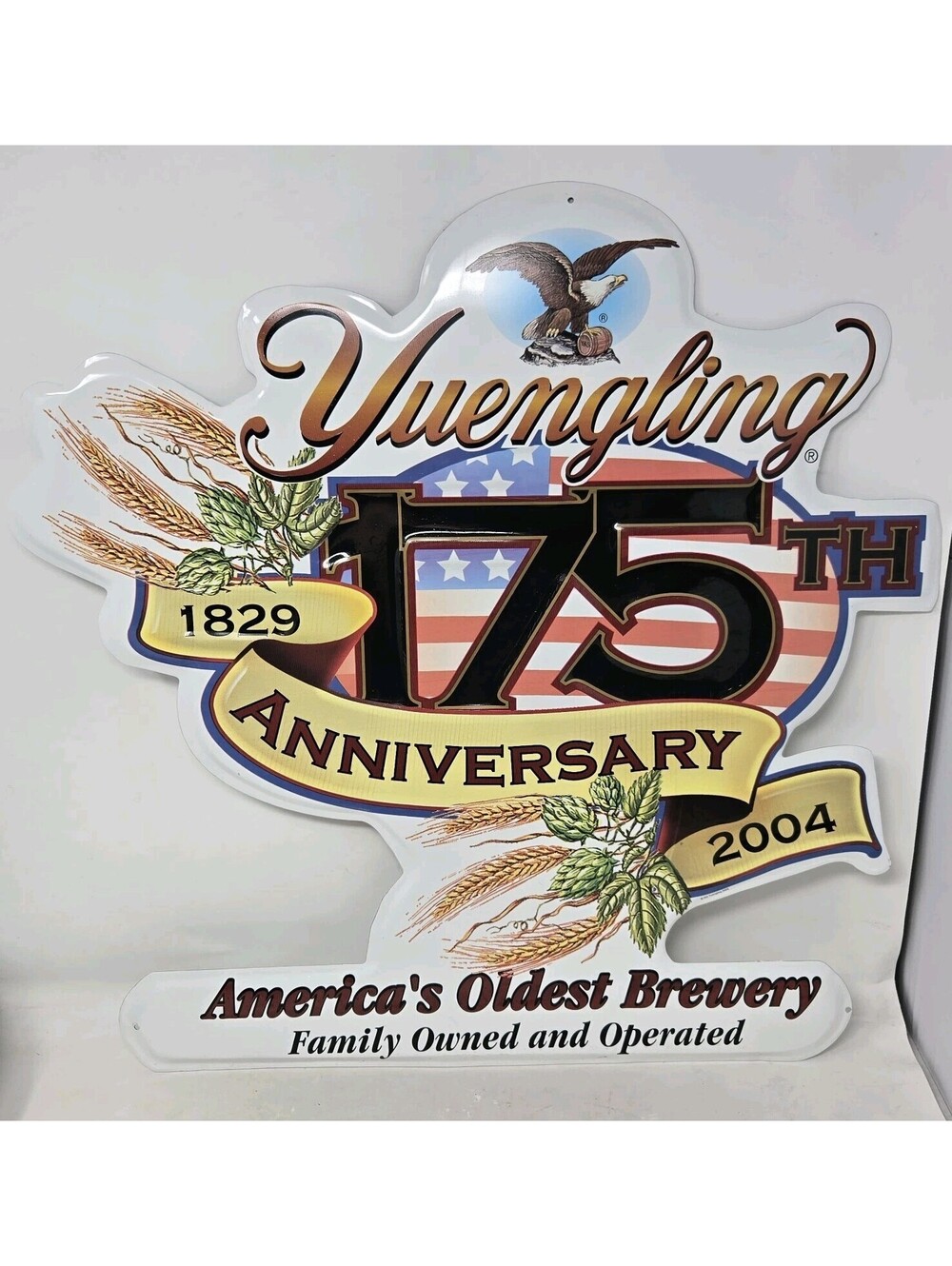 Authentic Rare Yuengling Beer Brewery 175th Anniversary Pub Bar Metal Tin Sign